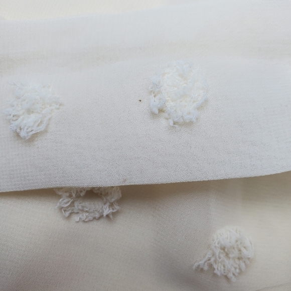 Lulus Frill Factor Cream Dotted Sheer Sleeve Romper Sz XS - Picture 17 of 17